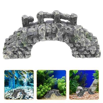 POPETPOP Miniature Resin Arch Bridge Fish Tank Decor Aquarium Landscaping Ornament for Freshwater and Saltwater Aquariums