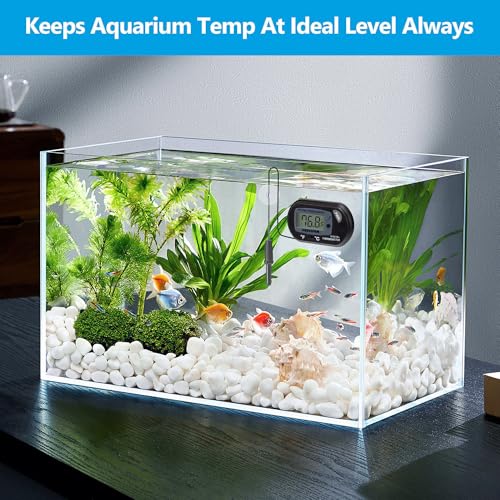 Aquarium Thermometer with Large LCD Display Fahrenheit/Celsius(℉/℃) Fish Tank Thermometer for Aquarium Reptile Terrarium Digital Water Thermometer with Suction Cup(2 Pack) - size: 2 Pack