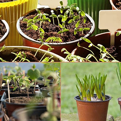 KINGLAKE 100 Pcs 4" Plastic Plants Nursery Pot/Pots Seedlings Flower Plant Container Seed Starting Pots,4 Inch,Red - color: Red, size: 4 Inch