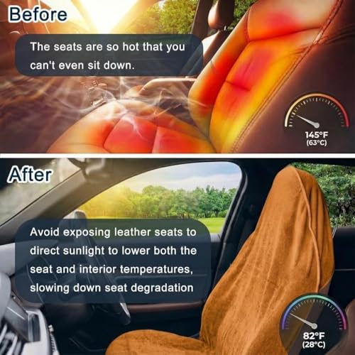 Car Seat Towel Cover, Universal Front Seat Protector for Cars, SUVs and Trucks, Sweat Towel Car Seat Cover for Gym, Yoga, Swimming, Pets and Family Travel, Golden Sunset, 2 Pack - color: Golden Sunset