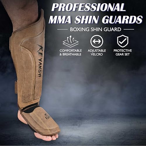 Shin Guards - Premium Protection for Boxing, MMA, Muay Thai, Kickboxing, and Martial Arts - Durable, Comfortable, Lightweight Combat Gear - size: Large