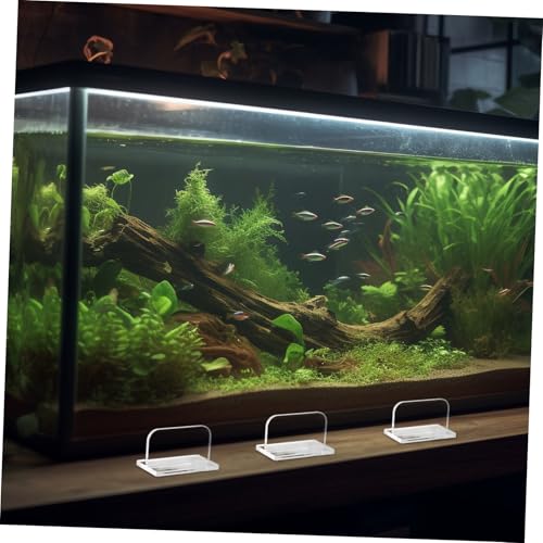 Happyyami 4pcs Acrylic Fish Tank Lid Handles Aquarium Cover Parts Double-Sided Adhesive Easy to Install for Aquariums and Fish Tanks