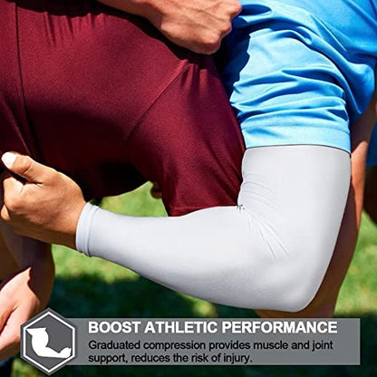 beister UV Protection Arm Sleeves for Men & Women, UPF 61+ Cooling Cover - color: White, size: Large