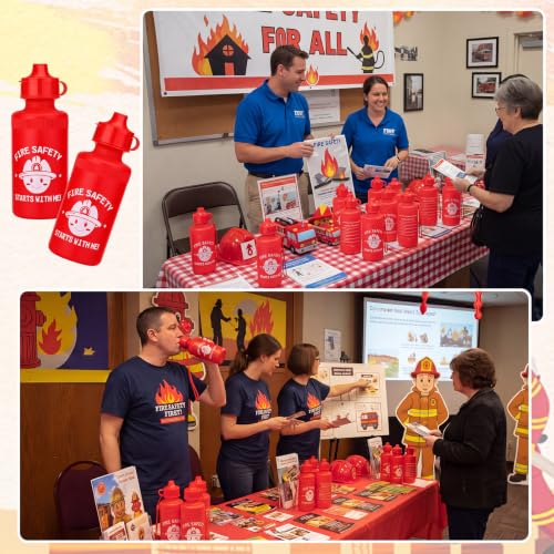 Bokon 18 Pcs 2026 Fire Prevention Week Party Favor, Water Bottles Bulk - style: Fire Safety