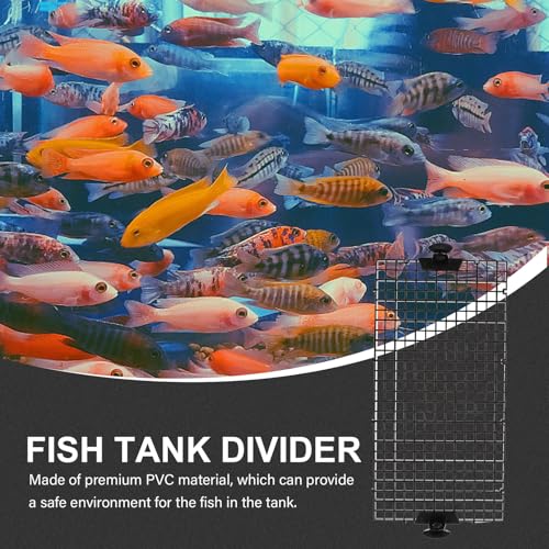 GALPADA Fish Tank Divider Mesh Aquarium Isolation Board 3pcs Set with 10 Black Suction Cups 30x15cm for Fish Breeding and Aquarium Separation