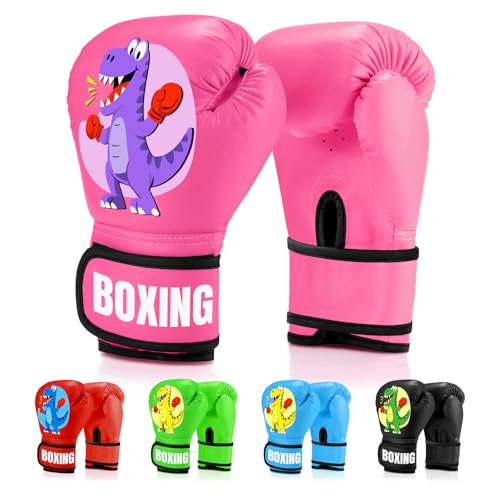 Kids Boxing Gloves for Boys & Girls, Youth Boxing Training Gloves for Kids | Toddler Boxing Gloves for 3-8 years Training, 4OZ Training Sparring Gloves for Punching Bag Kickboxing Muay Thai MMA Training - color: Pink