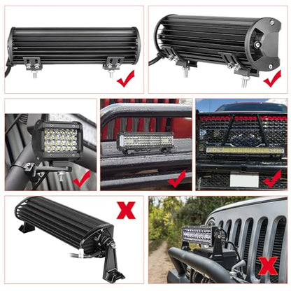 LED Light Bar Mounting Brackets 2PCS, Adjustable Bottom Mount Bracket Kits for LED Pod Lights Cubes Off Road Work Light Bar Fog Lights