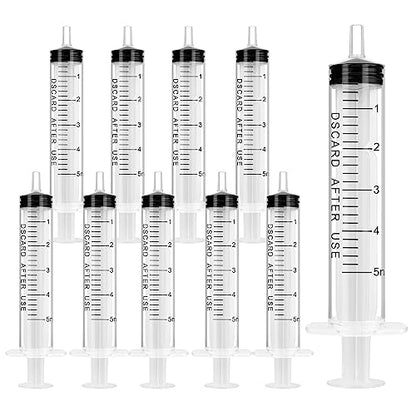 OFFCUP 10 Packs Plastic Syringes, 5 ml Syringe for Liquid Ndividually Sealed Syringes Without Needles for Oral Syringe Baby Medicine Syringe Colostrum Collector Syringes Pet Feeding Needle