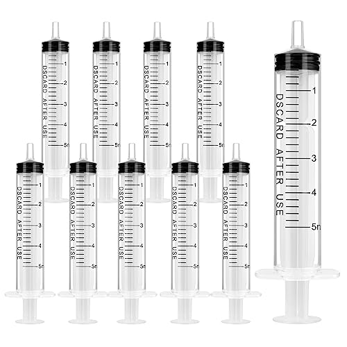 OFFCUP 10 Packs Plastic Syringes, 5 ml Syringe for Liquid Ndividually Sealed Syringes Without Needles for Oral Syringe Baby Medicine Syringe Colostrum Collector Syringes Pet Feeding Needle