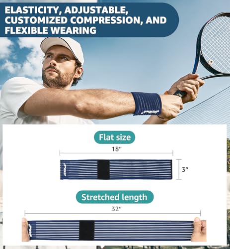 2-Pack High-Elastic Wrist Support Straps Wrist Compression Bandage - Wrist Wraps Wristbands for Carpal Tunnel Arthritis Tendonitis Weightlifting Tennis Basketball - Breathable Soft (Navy Blue) - color: Navy Blue