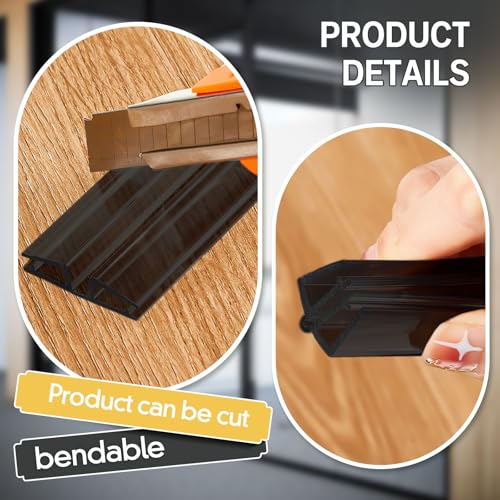 2 Pack PVC Piano Style Hinge, 39.37 Inch Each Flexible Living Plastic Hinge, No Screw or Glue for 3-5mm Acrylic, Glass Panels, Golf Cart Windshields, Drum Shield and DIY Projects(Black)
