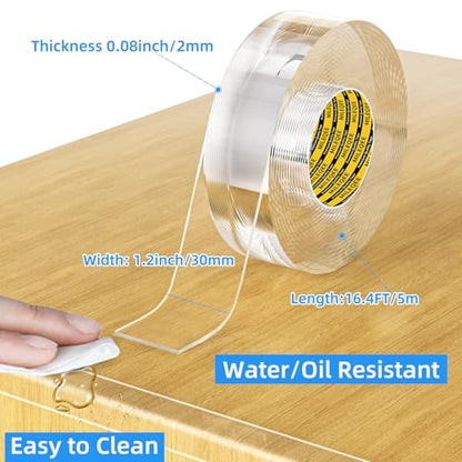 2Pack Clear Edge Protector Strip,1.18in x 16.4FT(32.8FT Total),Sharp Edge Wrap Cover Tape,Self Adhesive Protective Bumper Guards for Cabinet Door Desk Table Furniture,Kitchen Countertop,Waterproof - size: 2Pack x 1.18in x 16.4FT(32.8FT Total)