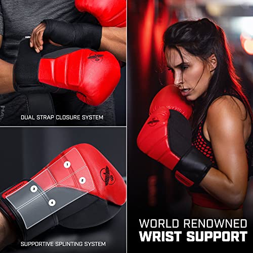 Hayabusa T3 Boxing Gloves - Sparring | Sparring Gloves, Muay Thai Gloves, Kickboxing Gloves, Heavy Bag Gloves, Boxing Gloves for Men and Women, Boxing Gloves - color: Red/Black, size: 14oz