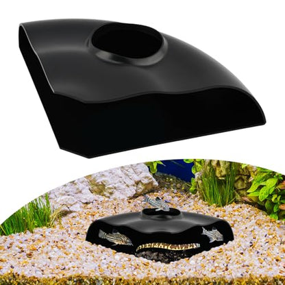Aquarium Underground Corner Cave Natural Curve, Viewing Fish & Shrimp Tunnel Hideaway Corner, Under Gravel Viewing Tunnel Fish Cave Tank Decoration for Aquarium Tanks Shelter