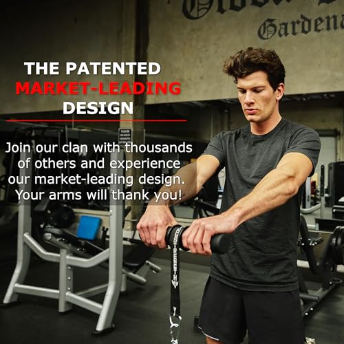Vikingstrength Forearm Strengthener with Patented Thick Handles - Wrist Roller for Forearm Exercise, Grip Strength, and Injury Prevention