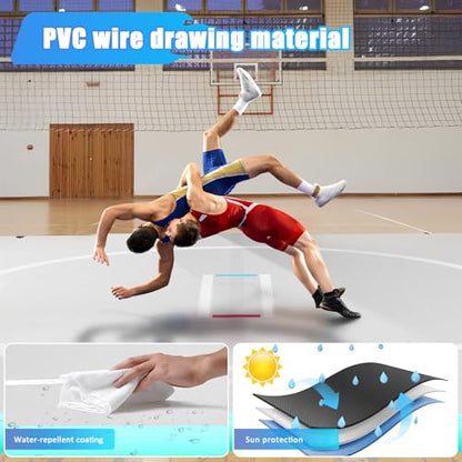 10x10ft Inflatable BJJ Mat, 4 Inch Thick Wrestling Mat for Home Training | 15 PSI Heavy Duty Foldable Grappling Mat with Electric Pump, Martial Arts Floor for MMA, Judo, Gymnastics for Men and Women
