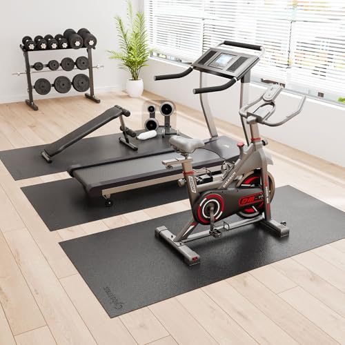 Exercise Equipment Mat for Bike, Treadmill, Elliptical, Yoga - size: 84"L x 36"W x 0.2"Th