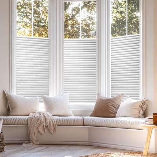 Frosted Blinds Light Effects Window Privacy Film by Artscape - Decorative Frosted Glass Design, Static Cling, Two-Way Privacy, Reduces Glare, Phthalate and BPA Free - 17.72 x 72 Inch - color: Frosted Blinds, size: 17.72" x 72"