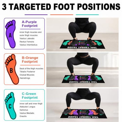 Squat Mat with Foot Position, Non-Slip Workout Mat for Safe Squat - color: Purple Black