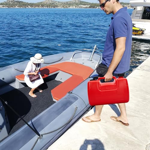 Marine Tank, 3 Gallon Marine Boat Transfer Tank with 9.8ft Hose, I-Shaped Handle, Easy to Carry for Outboard Engine Boats, Fishing Boat, Deck Boat,Yacht - size: 12L
