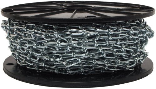 Forney 70421 Double Loop Chain, 3 mm by 100 Feet - Durable and Versatile All-Purpose Chain for Home and Industrial Use