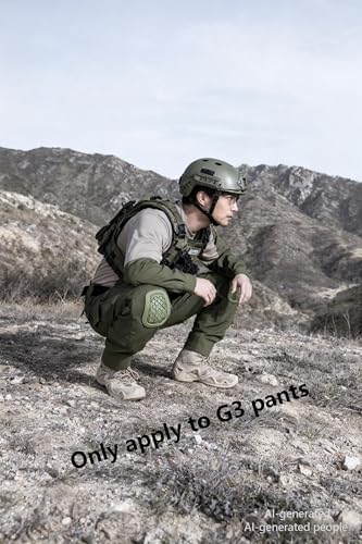 G3 Tactical Knee Pads Army Green | 1 Pair Protective Knee Pads Inserts for Tactical Airsoft Paintball Hunting Combat Military Pants - color: Army green