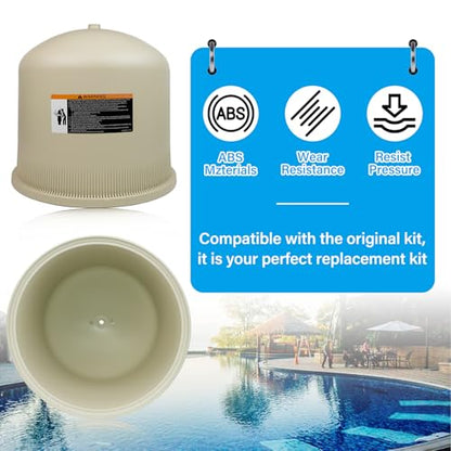 Pool Filter Almond Lid Assembly Compatible with pentair 178581, for Clean & Clear Plus 420 CCP420 160301 and Quad D.E. 80 Pool and Spa Cartridge Filters, Pool Filter Housing Cover Tank Top Lid, 21 In