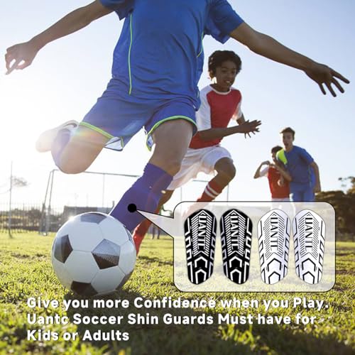 Shin Guards - Soccer Shin Guards with Cushion Protection for Kids/Adults - color: Black and Whtie,Shin Pads 2 Pairs, size: Medium