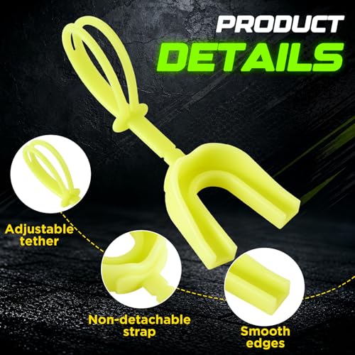 Dunzy 10 Pcs Football Mouth Guard with Strap - color: Glowing Yellow, size: Adult