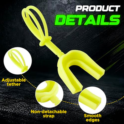 Dunzy 10 Pcs Football Mouth Guard with Strap - color: Glowing Yellow, size: Adult