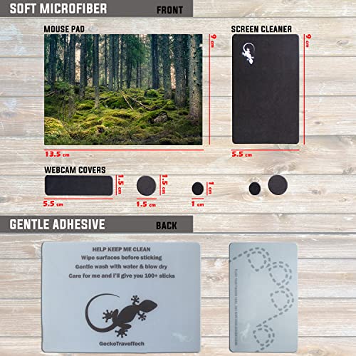 Mouse Pad Adhesive Bottom - Sticks to Any Surface - Portable - Webcam Covers and Screen Cleaner Included (Moss Forest) - color: MOSS FOREST