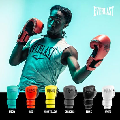 Everlast Powerlock 2 Hook & Loop Boxing Gloves | Fight Training Gloves | Hook and Loop with Durable Hand & Wrist Support | Heavy Bag & Fitness Training - color: Red / Black, size: 14 oz