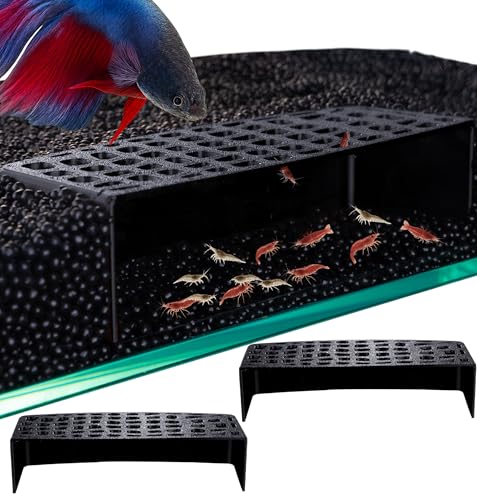 2Pcs Shrimp Hide Cave, Aquarium Shelter, Shrimp Tank Accessories, Fish Tank Decorations (Black)