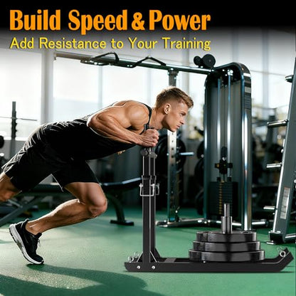 GanFindX Workout Weight Sled for Speed & Athletic Strength Training - color: Pitch Black