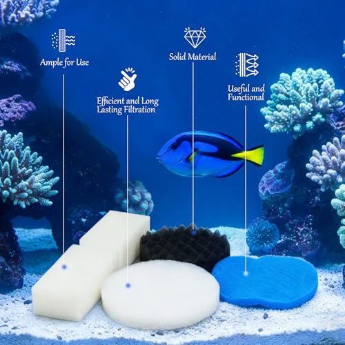 30 Pcs Filter Media Replacement Set with Quick Clear/Water Polishing Pads, Foam Pads, Fish Tank Filter Mesh Bags, Silicone Lube for Fluval Fx2 Fx4 Fx5 Fx6, Freshwater, Saltwater Aquariums