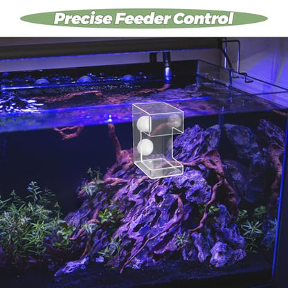 BESPORTBLE Acrylic Fish Feeder with Suction Cup Stationary Feed Tube Anti-Drift Design for Aquarium Fish and Shrimp Feeding Accessory