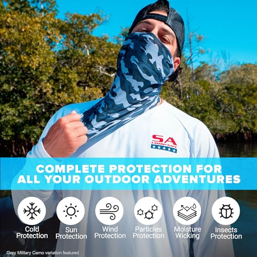 S A Soul of Adventure Single UV Face Shield | UV 30+ Multipurpose Neck Gaiter Balaclava for Adults - color: Rainbow Spiral