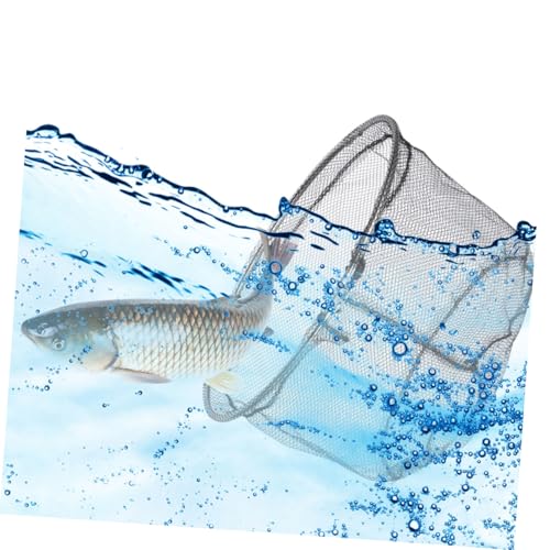PRETYZOOM 4pcs Foldable Fishing Landing Net Heads 40cm Stainless Steel Frame Replacement Mesh Bags for Freshwater and Saltwater Trout Fishing