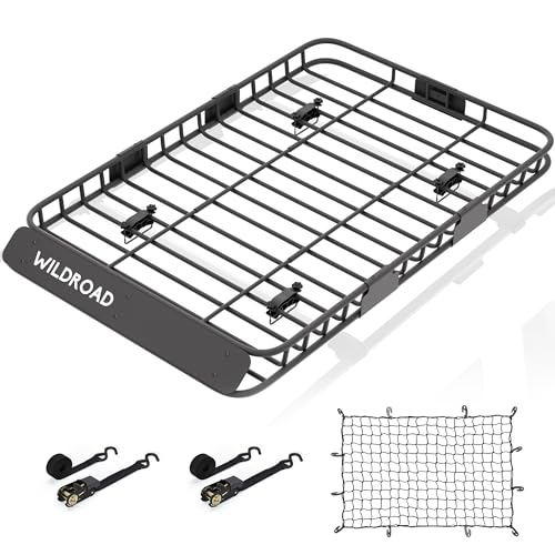WILDROAD Rooftop Cargo Carrier Combo Roof Rack Cargo Basket 64" x 39" x 4" - size: 63" x 39" x 4"