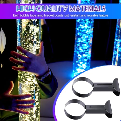 1 Pcs Sensory Bubble Tube Wall Bracket Extending 11 cm Diameter Wall Mounted Bubble Light Holder Water Floor Lamp Holder to Prevent Spillages and Keep Fish Aquarium Tank Stand Safe (Black) - color: Black