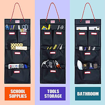 Rough Enough Locker Organizer, 4 Pockets Hanging for Gym Work Wall, Black - color: Black