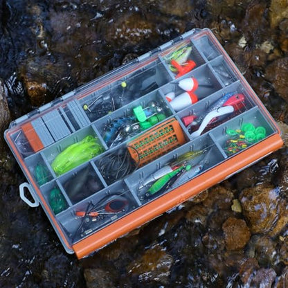 Sougayilang Waterproof Tackle Box,Plastic Box-2packs,Waterproof 3700 Tackle Trays,Fishing Plastic Box Organizer With Removable Dividers,Fishing Tackle Storage.