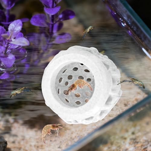 Shrimp Dome Hideout Ornament, Plastic Floating Betta Hide & Cave Funny Fish Tank Ornaments Cave for Shrimp Guppy Hiding Resting Aquarium Decoration Accessories