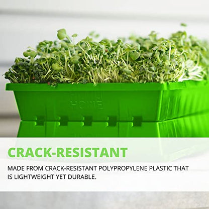 1020 Seed Starting Trays, Plant Tray, Microgreens Growing Trays, Plastic Seed Trays, Reusable Seedling Tray, 5-Pack Growing Trays, Germination Tray, Planting Tray, Plant Tray For Seedlings - color: Green