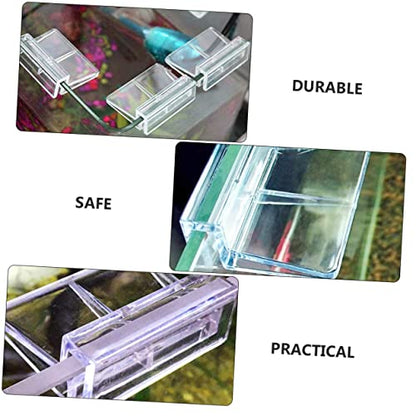 UKCOCO Acrylic Fish Tank Support Bracket Transparent Aquarium Cover Holder Easy Installation for Secure Lid Support for Aquatic Pets