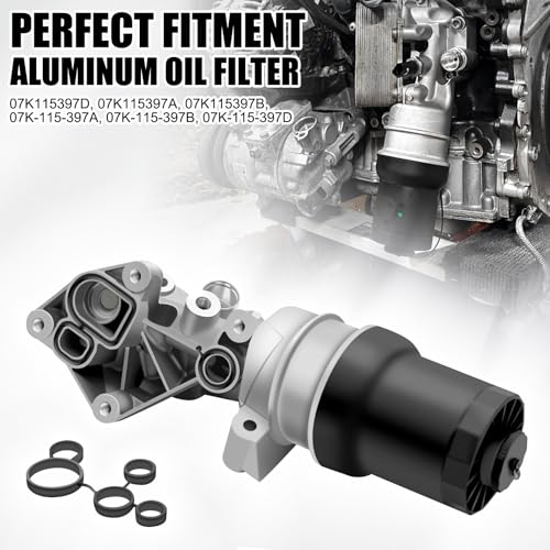 07K115408 Oil Filter Housing Cover Cap Fit for 2.5 Jetta, Beetle, Golf, Rabbit & Passat 2005-2014