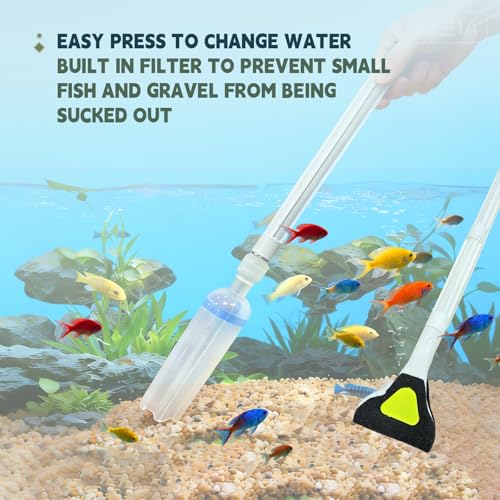 Promising Aquarium Siphon Vacuum Cleaner, Fish Tank Water Changer,Fish Tank Cleaning Tools,Gravel & Sand Cleaner,Turtle Tank Accessories