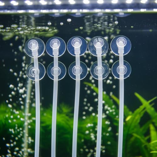20Pcs Aquarium Suction Cup Clips Set, Fish Tank Air Line Holder, Clear Plastic for Glass Fish Supples