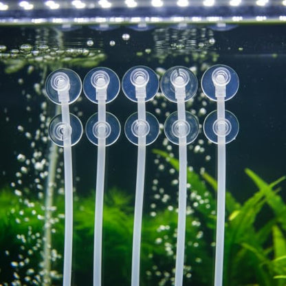 20Pcs Aquarium Suction Cup Clips Set, Fish Tank Air Line Holder, Clear Plastic for Glass Fish Supples
