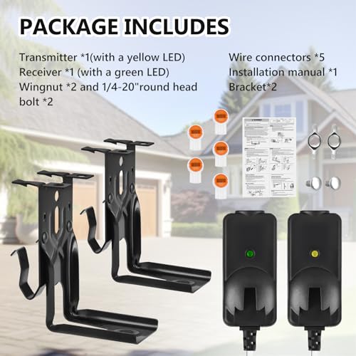 41A5034 Garage Door Sensor with Brackets, Replacement for Liftmaster Chamberlain Craftsman Garage Door Sensors, Safety Sensor Beam Compatible with Liftmaster Chamberlain Craftsman Garage Door openers